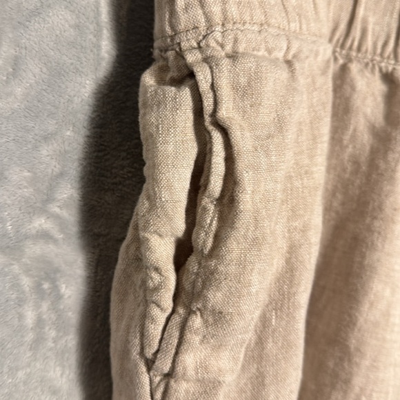 J. Jill linen capri pants 3X plus size  Beige‎ tan 100% Linen Pants lightweight - Picture 5 of 13